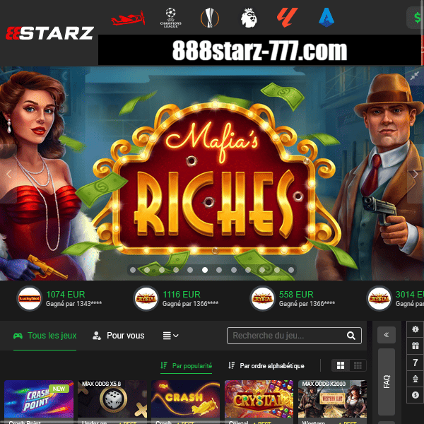 Bannière promotionnelle du jeu Mafia's Riches sur 888starz