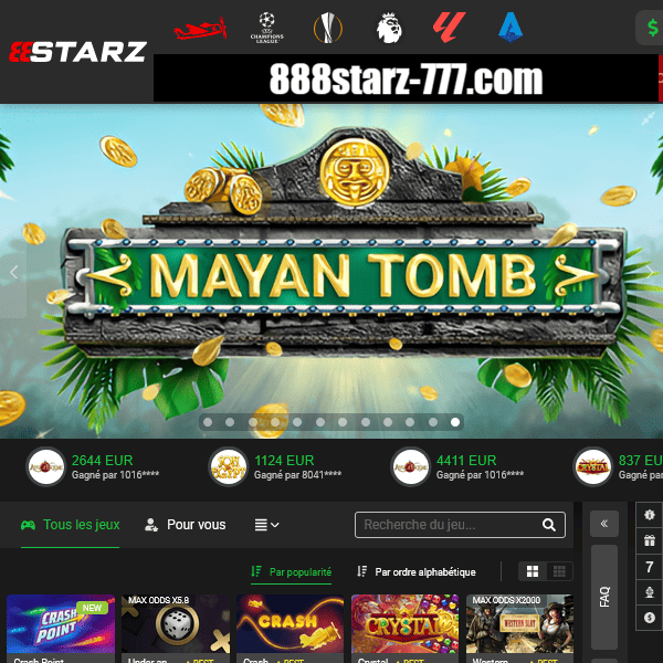 Bannière promotionnelle du jeu Mayan Tomb sur 888starz