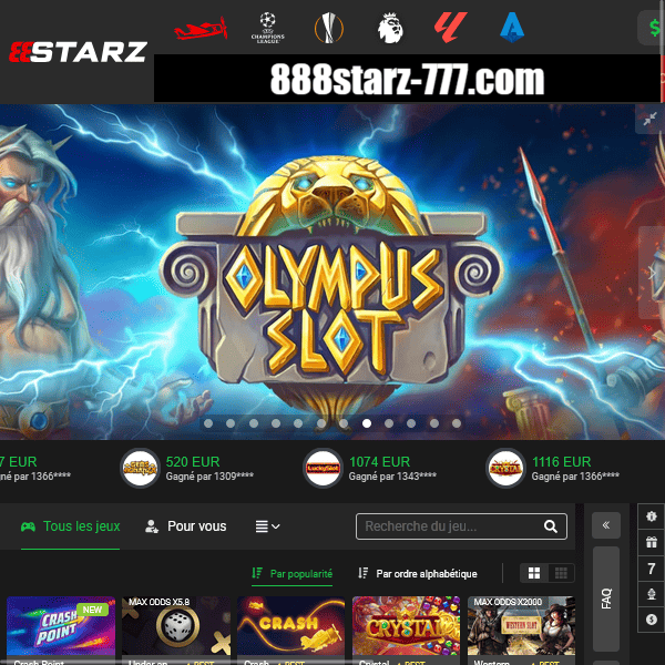 Bannière promotionnelle du jeu Olympus Slot sur 888starz