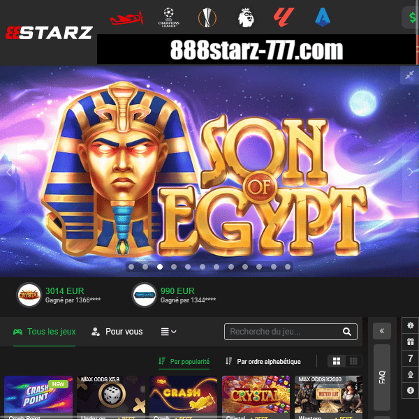 Bannière promotionnelle du jeu Son of Egypt sur 888starz
