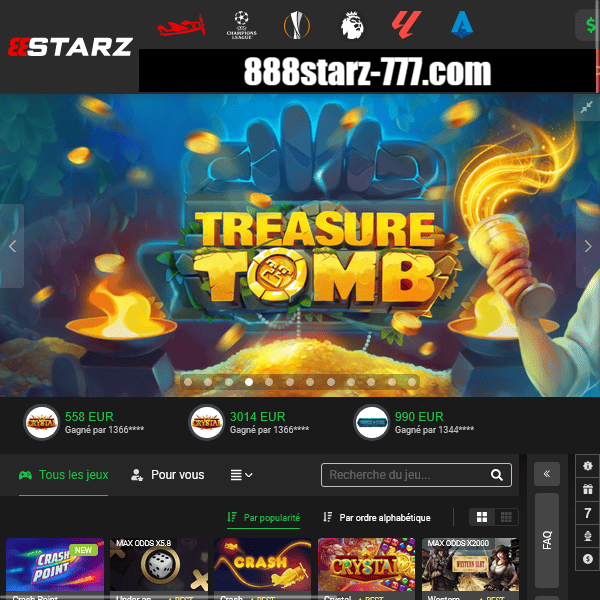 Bannière promotionnelle du jeu Treasure Tomb sur 888starz